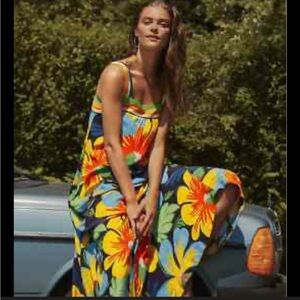 Anthropologie Maeve Nikoleta Floral Maxi Dress Size XS Green Multi